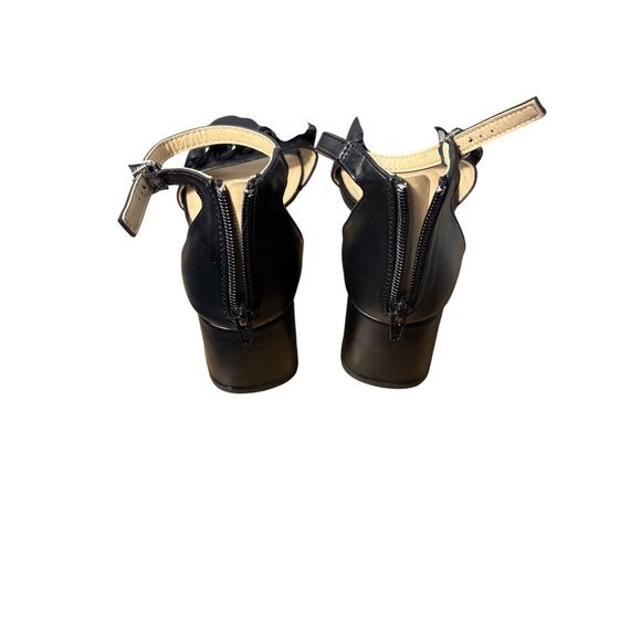 Esprit Womens Open-Toe Block Heel Sandals Black Size 8 With Chain Detail & Back - Picture 3 of 8